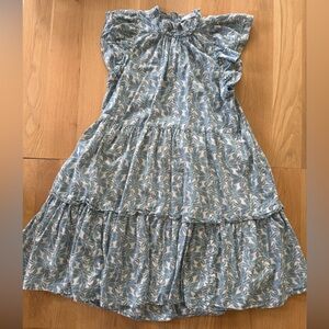 Women’s Light Blue Floral Tiered Casual Dress